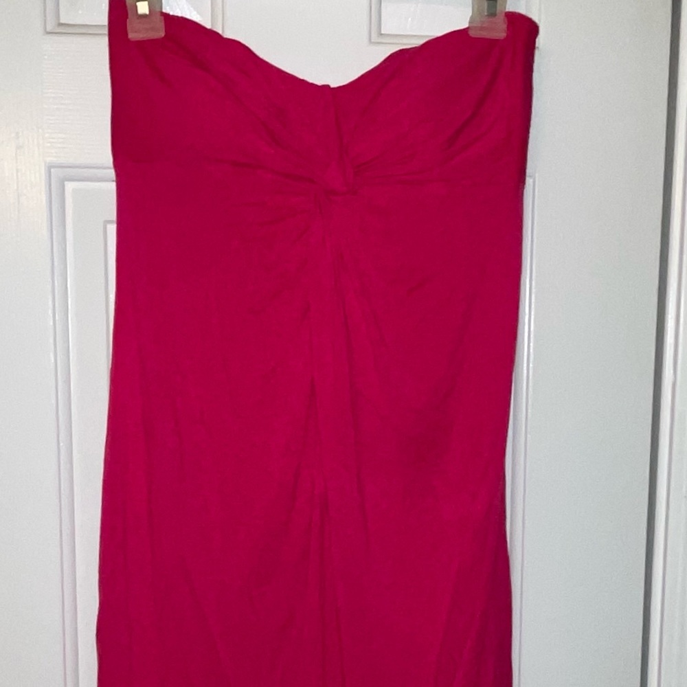 Hot Pink Strapless Mini Dress